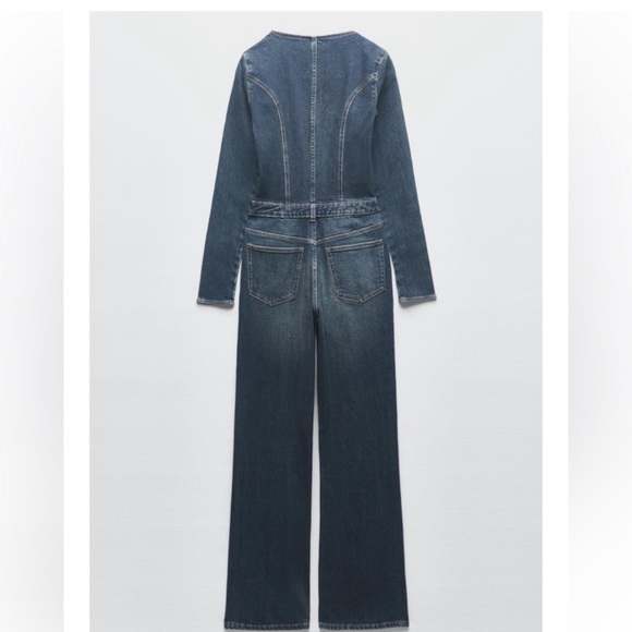 Zara Pants & Jumpsuits Zara Trf Corset Denim Jumpsuit Poshmark